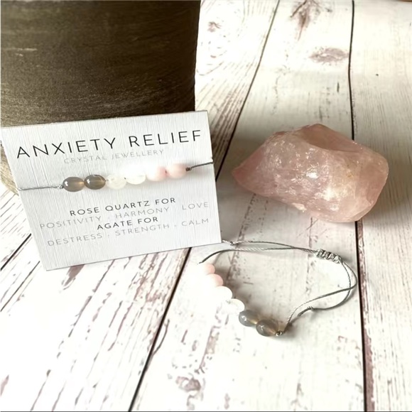 Jewelry - SOLD❌ Anxiety Stress Relief Gem Stone Crystal Adjustable Bracelet